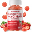 Magnesium Glycinate Gummies 1000mg - Zuckerfreie Magnesium Kalium-Ergänzung mit Vitamin D, B6, CoQ10 für ruhige Mood & Schlaf-Unterstützung - 60 Erdbeergummis -1 Pack