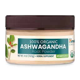 Himalaya Organic Ashwagandha Powder, 45-Tage-Versorgung - Kräuter Adrenal-Unterstützung für Stress, Energie-Unterstützung und Schlaflosigkeit - USDA Organic, Non-GMO, Vegan, Glutenfrei, Flavorless 4 oz