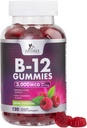 B12 Vitamins Energy Gummies 3000 mcg - Extra Strength B 12 Gummy für Stoffwechsel und Immunsystem Unterstützung - Kaubare Ernährung B12 Ergänzungen für Erwachsene & Kinder Koffein freies Gummy Vitamin - 120 Gummi