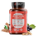 Blood Sugar Complex, 60 Capsules, Up to 2 Months Supply with Cinnamon, Zinc, Cayenne Pepper Fruit, Chromium, Vitamin C,E, Biotin, Magnesium and Other