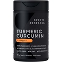 Sportforschung Kurkuma C3 Complex 500 mg, Enhanced & Black Pepper und Bio Kokosöl für bessere Absorption; Non-GMO und Glutenfrei - Standardisierte 95% Curcuminoide (60 Count Softgels)