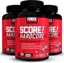 Kraftfaktor SCORE! Hardcore, 3-Pack, Nitric Oxide Booster Ergänzung für Männer mit L-Citrulline, Yohimbe, Black Maca & B Vitamine zu erhöhen Stamina, Maximieren körperliche Leistung, 360 Tabletten