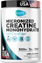Creatine Monohydrate Powder 500g – Supports Muscle Growth, Strength & Cognitive Function*, 5g per Serv - 100 Servings, Pure Micronized Creatine for Enhanced Performance, Unflavored, 17.9 oz