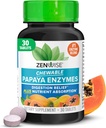 Zenwise Health Chewable Papaya Enzyme für Verdauung & Gut Unterstützung - Kaubare Verdauungsenzymmischung mit Papain und Bromelain für Verdauungshilfe - Frauen & Männer - 30 Tabletten