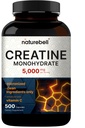 NatureBell Creatine Monohydrate Capsules 5,000mg Per Serving, 500 Count | Micronized, Unflavored Creatine Pills | Pre-Workout & Muscle Strength Support | Easy to Swallow, Filler-Free | 71 Servings