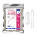 Empty Gelatin Capsules Size 0 - Clear Empty Capsules 500 Count - Kosher and Halal Pure Gelatin Pill Capsule - DIY Powder Filling - Fillable Gel Caps for Do-It-Yourself Supplements