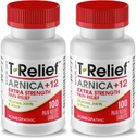T-Relief Extra-Strength Arnica +12 Natural Relieving Actives for Back Pain Joint Soreness Muscle Aches & Stiffness, Ganzkörper Fast-Acting Relief für Frauen & Männer - 100 Tabletten (2 Pack)