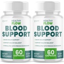 (2 Pack) Healthy Flow Blood Support Capsules, Official Healthy Flow Blood Support Pills with All Natural Ingredients, Advanced Formula Supplement with Premium Vitamins for Men & Women (120 Capsules)