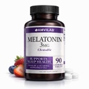 Melatonin 3mg Fast Dissolve Tablets – Natural Sleep Support – Maximum Strength Chewables – Berry Flavor – 90 Count – Non-GMO, Vegan, Gluten-Free