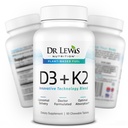 Liposomal Vitamins D3 + K2 Supplement Doctor Formulated Support for Heart, Brain, Bones, and Immune System Sourced from Plant Based Lichen and Natto - Gluten-Free, Non-GMO - 30 Chewable Vegan Tablets