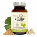 Herbal Roots Organic Ginkgo Biloba Made with Pure Organic Ginkgo Leaf and Extract - 60 Vegan Capsules