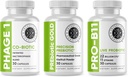 Intestinal Fortitude Gut Health Supplement Bundle - PREbiotic Gold, PRO-B11, Phage 1 - w/Gold Kiwifruit Pectin, SCFAs, und 22 Billion CFU für Microbiome Support, Gluten, Soy, & Dairy-Free Capsules