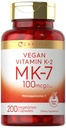 Carlyle Vitamin K2 MK-7 100 mcg | 200 Vegane Kapseln | Menachinon-7 Supplement | Nicht-GVO, glutenfrei