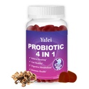 Probiotic Kombucha Gummies | Sugar Free | Probiotics Fiber Supplement for Women and Men | 1.6 Billion CFU Lactobacillus Plantarum & Slippery Elm for Bloating & Gut Health | Strawberry Flavor