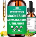 Cortisol Supplements for Women & Men, Cortisol Calm Detox Manager Reducer w. Magnesium Ksm-66 Ashwagandha L-Theanine Vitmain D3 K2 B6, Cortisol Liquid Drop for Recess Mood & Hormone Balance, Lemonade