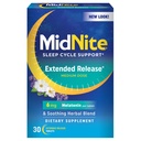 MidNite Extended Release Medium Dose, 6 mg Melatonin Schlafhilfe, Non-Habit Forming, pflanzliche Nahrungsergänzung für Erwachsene, Drug-Free, Glutenfrei, Lactosefrei, Vegetarisch, Vegan, 30 Tabletten