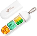 Toplive Reise Pille Organizer, Portable Pille Container Mini Tägliche Pille Organizer, Kleine Pille Fall Reisen Medizin Organizer Tasche Vitamin Supplement Fisch Öl Box, Weiß Grau