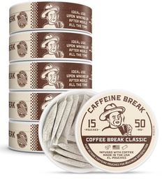ALP Supply Co - Coffee Break Caffeine Pouches - Smooth Coffee Flavor - Clean, Bold Energy Anytime - Made in USA - 50mg Caffeine Each - 5 Pack, 15 Pouches Each