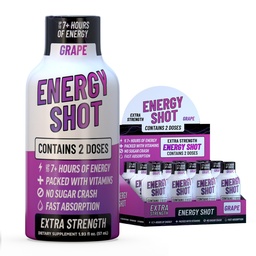 Uva Extra Forza Energy Shot 12 pk – 260mg Natural Caffeine B12 B6 – Energy & Focus Support – 2 Serve Sugar Free Zero Calorie Green Tea B-Vitamins Electrolytes Vegan – 1.93 fl oz