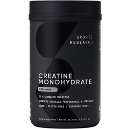 Sportforschung Creatine Monohydrate - Gewinnen Sie Lean Muskel, Verbesserung der Leistung und Stärke und Unterstützung Workout Erholung - 5 g Micronized Creatine - 35.27 oz