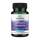 Swanson Lithium Orotate Mood and Memory Support Supplement for Stress-Prone Adults Seeking Emotional Wellness - 5 mg Elemental Lithium (60 Veggie Capsules)