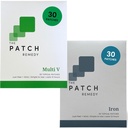 The Patch Remedy Multi-V & Iron Patches Kit (60 Patches) - Vitamins, Minerals, Iron Bisglycinate, Astaxanthin, B-Complex, D3, Zinc, Magnesium, Liposomal C