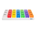 GMS 3 Times a Day Weekly Pill Reminder for Medication Vitamins and Supplements | White Tray with Removable Daily Boxes - Rainbow