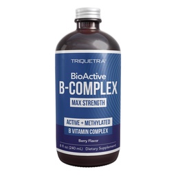BioActive Vitamin B Complex - Blood Stream Ready, Methylated B Complex - Con Methylfolate, 3 BioActive Forms di B12, BenfoPure® B1 & Pantesin® B5 - 12 B Vitamine in Dosi Cliniche - Liquido 8 oz
