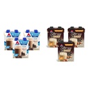 Atkins Dark Chocolate Royale Protein Shake, 15g Protein, Low Glycemic, 2g Net Carb, 1g Sugar & afé Caramel Iced Coffee Protein Shake, 15g Protein, Low Glycemic, 3g Net Carb, 1g Sugar