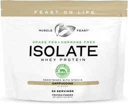 Muscle Feast Gras-Fed Whey Protein Isolate, All Natural Hormon Free Pasture Raised, Whey Isolate Protein Powder für Männer und Frauen, Clean, Gluten-Free, Delicious Isolate Protein - Cappuccino, 2lb