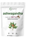 Micro Ingredients Ashwagandha Supplements | 300 Coconut MCT Oil Softgels with Black Pepper for Better Absorption | Potent Root Extract | Non-GMO