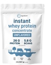 Micro Ingredients Unflavored Whey Protein Powder, 2lbs | Protein Powder for Women & Men | Whey Protein Isolate + BCAAs | Great for Bars, Shakes, Smoothies, Snacks, or Coffee | Non-GMO, Soy Free