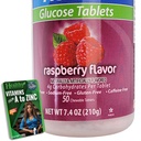 Glucose Tablets - 50 Chewable Tablets and Vital Volume Tips Card (50 Tablets, Raspberry)