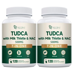 Migcopat 7-in-One TUDCA Supplement, 3650mg with Milk Thistle, NAC, Alpha Lipoic Acid, Dandelion Root, Bile Salts TUDCA for Liver Cleanse Detox & Repair, Bile Flow and Digestive Support - 240 Capsules