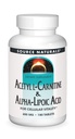 Source Naturals Acetyl L-Carnitine & Alpha-Lipoic Acid 650mg - 180 Tablets