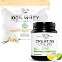 Muscle Feast 100% Whey + Creatine Candy Bundle: 1 100% Whey Protein (Vanilla, 5lb) + 1 Creatine Candy (Lemon Lime, 360) | Premium Supplements, Vegetarian, Gluten Free