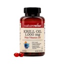 NatureWise Krill Olio 1.000 mg + Vitamina D3 6.000 UI - SUPERBAboost Concentrato Antartico Krill Oil - Omega-3 EPA & DHA, Phospholipids & Astaxanthin - Non-GMO - 60 Softgels[30 Day Supply]