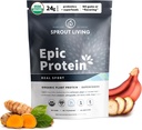 Sprout Living, Epic Protein, Plant Based Protein & Superfoods Powder, Real Sport | 24 Gramm Bio-Proteinpulver, Erholung, Vegan, Non Dairy, Non-GMO, Glutenfrei, Low Sugar (1 Pfund, 12 Portionen)