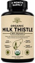 USDA Organic Milk Thistle Liver Detox Supplement 80% Silymarin, 250 mg mit Rübenwurzel & Artichoke Extrakt für Leberunterstützung & Verdauung, Made in USA, 120 Kapseln (2 Monate Versorgung)