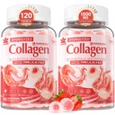 2Pack Sugar-Free Hydrolyzed Collagen Peptide Gefüllte Gummis für Frauen & Männer, mit 1500mg Protein Typ I,II,III,V,X, 5000mcg Biotin Vitamin C A E D3 B6 B12 für Immundigestion Hauthaarnägel, Knochen