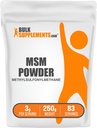 BulkSupplements.com MSM Powder - Methylsulfonylmethan, MSM Supplement, Nahrungsergänzungsmittel - Glutenfrei, 3g pro Servierung, 250g (8,8 oz) (Pack von 1)