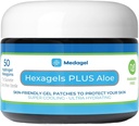 Hexagels Plus Aloe Vera - Advanced Healing Hydrogel Pads für Blister Prävention & Beruhigende Burn Care - Fuß, Ferse, Zehe, &amp; Knöchelschutz, Packung mit 50, 1-Zoll-Patches, von Medagel, Paraben Free Formula