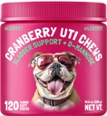 Cranberry UTI Chews für Hunde Bladder Support + D-Mannose unterstützt Niere Urinary Tract und Blase Gesundheit natürliche Cranberry Wellness Supplement Immunsystem Booster natürliches Tier Antioxidant 120 Chews