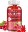 Magnesium Gummies 600mg per Serving-Magnesium Glycinate 400mg and Magnesium Malate 200mg,Sugar Free Magnesium Potassium Supplement for Calm Mood, Muscle, Bone & Sleep Support,60 Raspberry Gummies