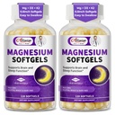 2 Pack High Absorption Magnesium Glycinate 400mg Softgels Supplement, Magnesium with Calcium - Highly Bioavailable - with Vitamin D3 & K2, for Sleep, Mood, Brain Support