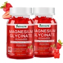 Magnesium Glycinate Gummies 600mg, Sugar Free Magnesium Gummies for Adults, Strawberry Magnesium Supplement for Stress & Muscle Relief & Nerve Health, Non-GMO, Gluten Free, Vegan, 120 Count