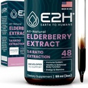 E2H Elderberry Syrup - Leistungsstarke Antioxidantien Ergänzung aus Bio-Erdbeeren Extrakt - Sambucus Elderberry Syrup für Kinder & Erwachsene für Immununterstützung - Non-GMO, Vegan - 2 Fl Oz