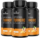 2000 mg Liposomal Kurkuma Curcumin mit schwarzem Pfeffer & Ginger für bessere Absorption mit Fulvic Säure und Huminsäure 180 Softgels - 3 Monate Versorgung
