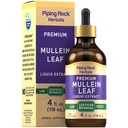 Piping Rock Mullein Leaf Liquid Drops | 4 Fl Oz | Herb Extract Tincture Supplement | Verbascum Thapsus | Non-GMO, Gluten Free