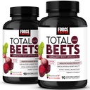 Force Factor Total Beets Blood Pressure Support Beet Root Capsules, 1800mg Organic Beet Root Powder Supplement with Hawthorn Berry to Support Circulation and Blood Flow, 180 Vegetable Capsules